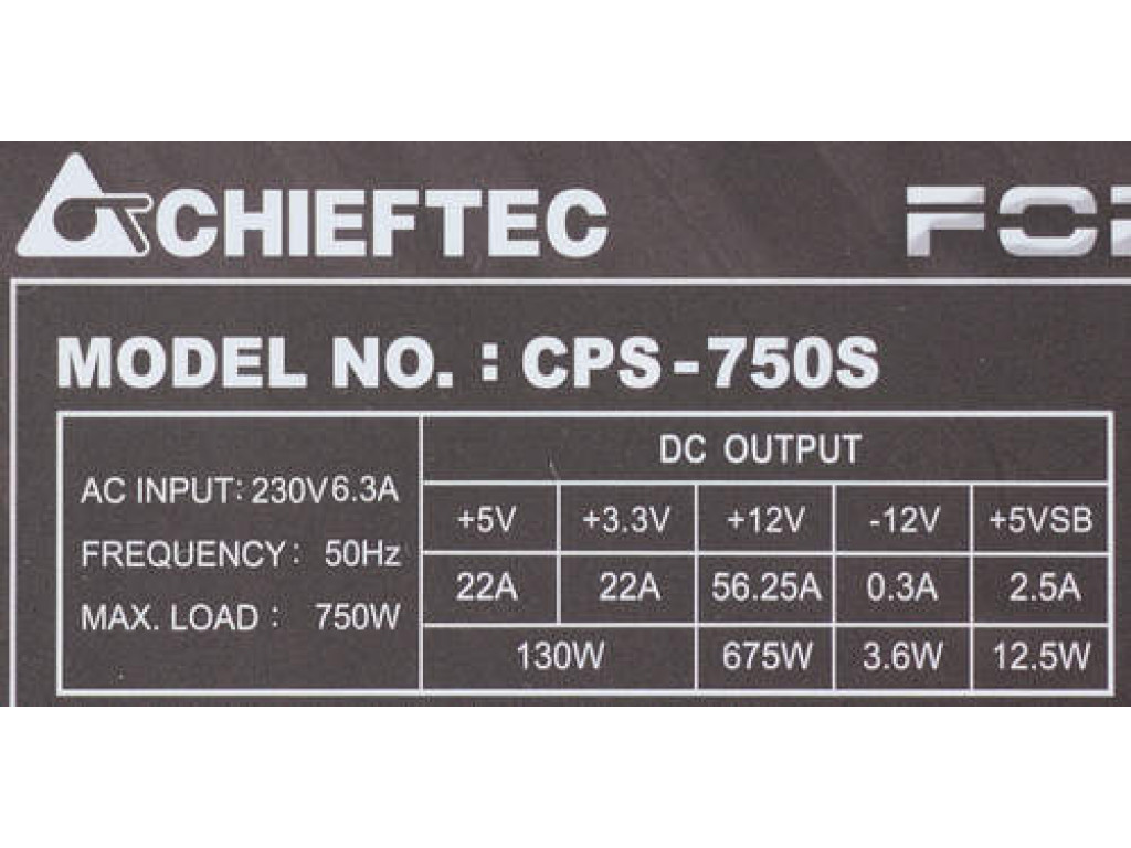 Блок питания 750W Chieftec CPS-750S купить по низкой цене в Украине ...