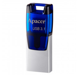 Флешка USB 3.1 16Gb Apacer AH179 Blue OTG (AP16GAH179U-1)