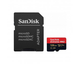 Карта памяти microSD 128Gb SanDisk Extreme Pro class 10 UHS-I U3 A2 (SDSQXCY-128G-GN6MA)