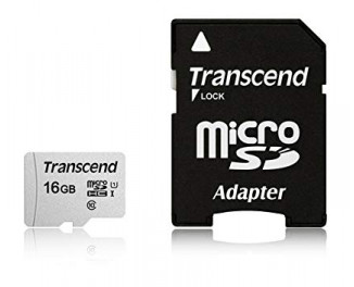 Карта памяти microSD 16Gb Transcend + SD адаптер (TS16GUSD300S-A)