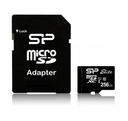 Карта памяти microSD 256Gb Silicon Power Elite C10 UHS-I + SD adapter (SP256GBSTXBU1V10SP)