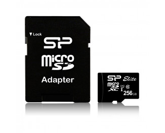 Карта памяти microSD 256Gb Silicon Power Elite C10 UHS-I + SD adapter (SP256GBSTXBU1V10SP)