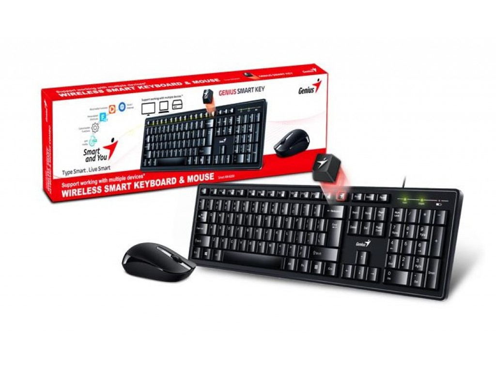 Клавиатура и мышь беспроводная Genius Smart KM-8200 WL Black Ukr купить ...