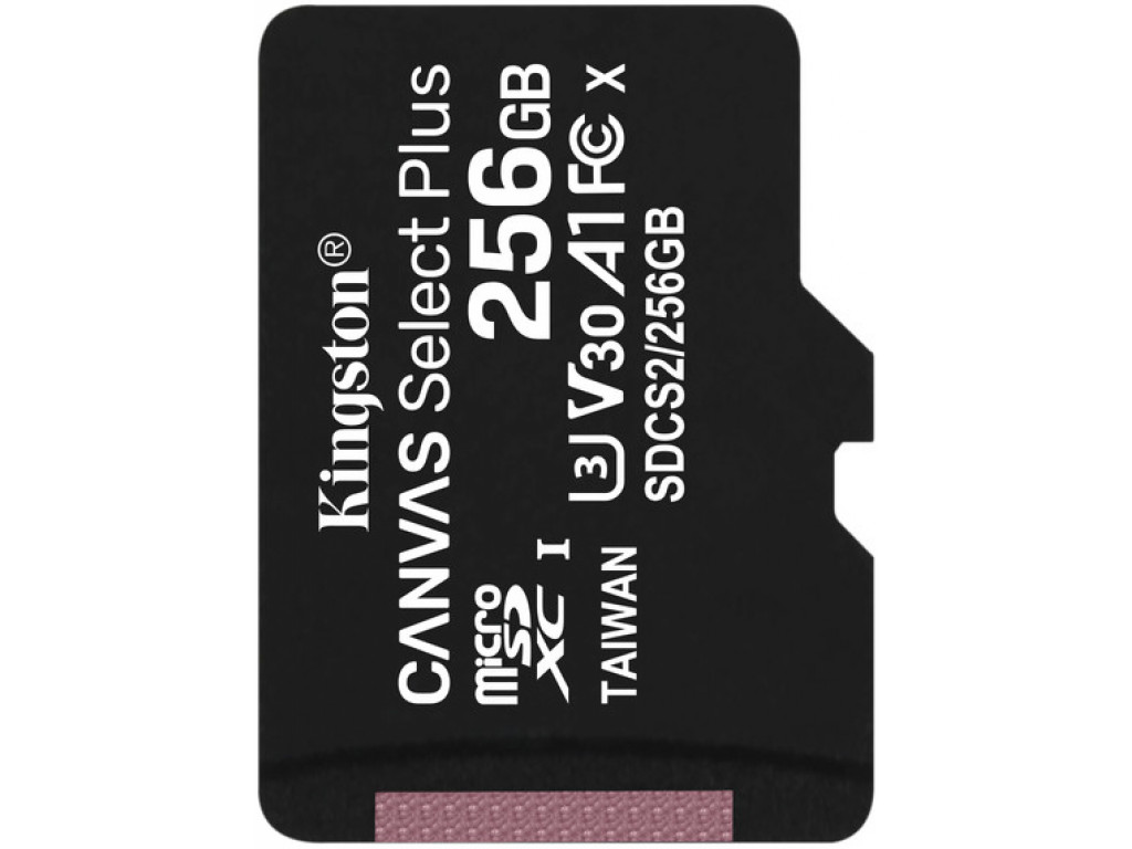 Карта памяти microSD 256Gb Kingston Canvas Select Plus C10 UHS-I (SDCS2/256GBSP)