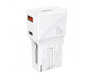Сетевое зарядное устройство Baseus Universal Conversion Plug PPS charger 18W (EU+UK+AU+US) (CCTY-02) White
