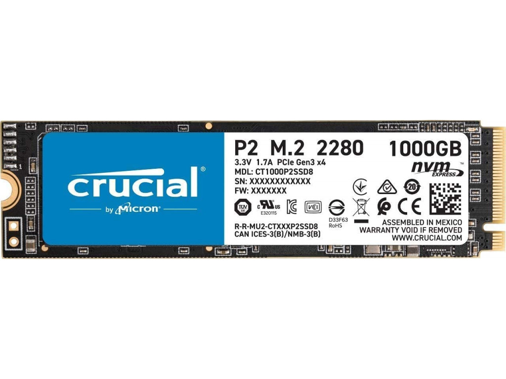 SSD накопитель 1 TB Crucial P2 (CT1000P2SSD8)