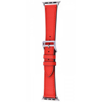Кожаный ремешок для Apple Watch 42/44 mm Hermes Swift Leather Single Tour Rouge Piment