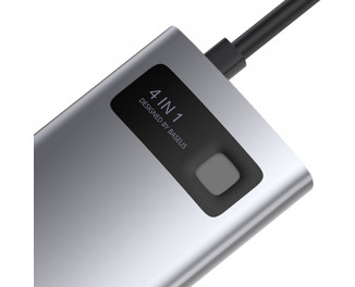 Адаптер USB Type-C > Hub  Baseus Metal Gleam Multi-functional 4-in-1 (PD, USB, HDMI) (CAHUB-CY0G) Gray