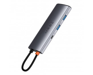 Адаптер USB Type-C > Hub  Baseus Metal Gleam Multi-functional 7-in-1 (PD, USB, HDMI, SD) (WKWG020113) Gray