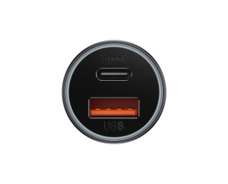 Автомобильное зарядное устройство Baseus Golden Contactor Max Dual Fast Charger Car Charger U+C 60W (CGJM000113) Dark Gray