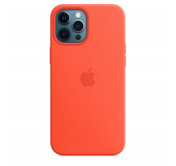 Чехол для Apple iPhone 12 Pro Max  Silicone Case with MagSafe and Splash Screen Electric Orange