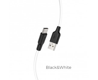 Кабель USB Type-C > USB  hoco X21 Plus 2.0m Black/White