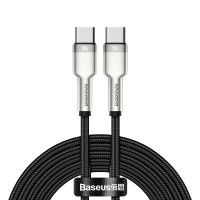 Кабель USB Type-C > USB Type-C  Baseus Cafule Metal Data Cable 100W 2.0m (CATJK-D01) Black