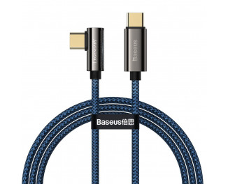 Кабель USB Type-C > USB Type-C  Baseus Legend Series Elbow Fast Charging Data Cable 5A 100W 1.0m (CACS000603) Blue