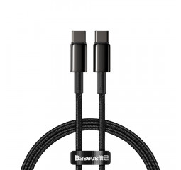 Кабель USB Type-C > USB Type-C  Baseus Tungsten Gold Fast Charging Data Cable 100W 1.0m (CATWJ-01) Black