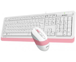 Клавиатура и мышь A4Tech F1010 White/Pink USB