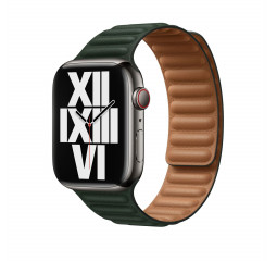 Кожаный ремешок для Apple Watch 42/44/45 mm Apple Leather Link Sequoia Green - S/M (ML7Y3)