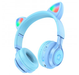 Навушники бездротові hoco W27 Cat ear Blue