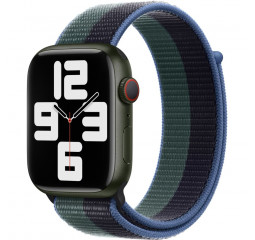 Нейлоновый ремешок для Apple Watch 38/40/41 mm Apple Sport Loop Midnight/Eucalyptus (MN5M3)