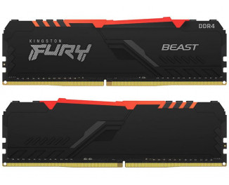 Оперативная память DDR4 64 Gb (2666 MHz) (Kit 32 Gb x 2) Kingston Fury Beast RGB (KF426C16BBAK2/64)
