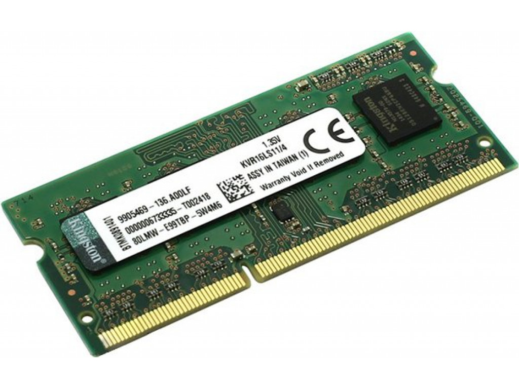 Память для ноутбука SO-DIMM DDR3 4 Gb (1600 MHz) Kingston (KVR16LS11/4WP)