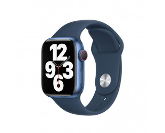 Силиконовый ремешок для Apple Watch 42/44/45 mm Apple Sport Band Abyss Blue (MKUW3)