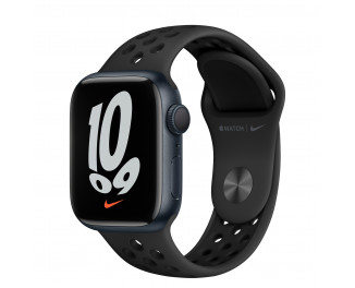 Смарт-часы Apple Watch Nike Series 7 GPS 41mm Midnight Aluminum Case with Anthracite/Black Nike Sport Band (MKN43)