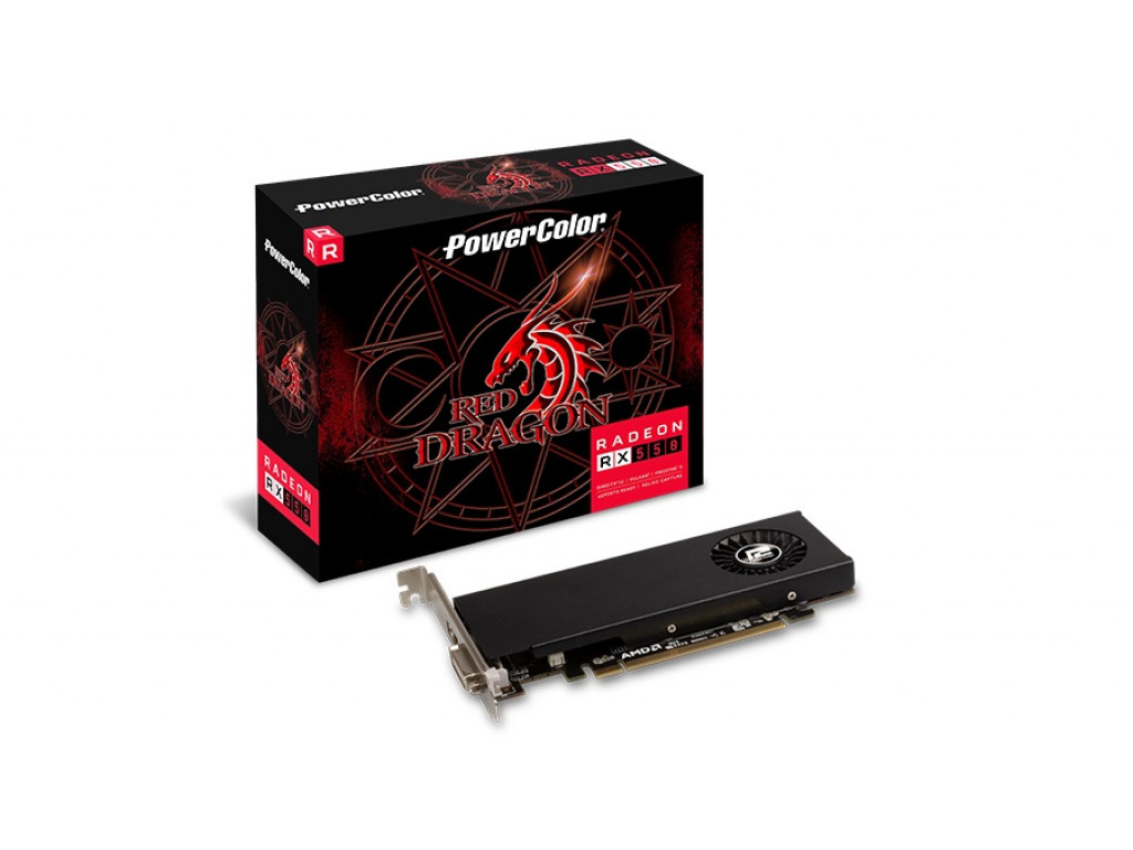 Видеокарта PowerColor Radeon RX 550 Red Dragon LP 4GB GDDR5 (AXRX 550 4GBD5-HLE)