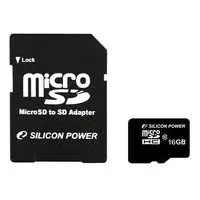 Карта памяти microSD 16Gb Silicon Power Class 10 + адаптер (SP016GBSTH010V10-SP)