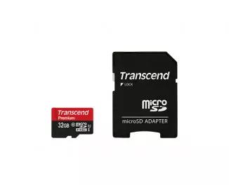 Карта памяти microSD 32Gb Transcend UHS-I (Premium) (TS32GUSDU3M) + SD адаптер