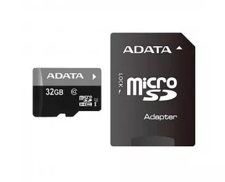 Карта памяти microSD 32Gb ADATA UHS-I Class 10 + адаптер (AUSDH32GUICL10-RA1)