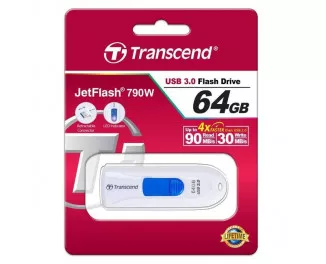Флешка USB 3.0 64Gb Transcend JetFlash 790 White (TS64GJF790W)