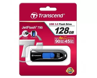 Флешка USB 3.0 128Gb Transcend JetFlash 790K Black (TS128GJF790K)