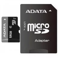 Карта памяти mircoSD 64Gb ADATA UHS-I (AUSDX64GUICL10-RA1) + SD адаптер
