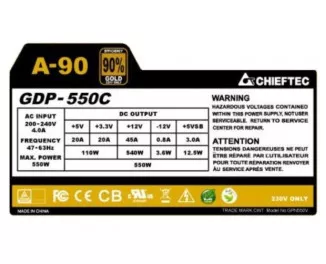 Блок питания 550W Chieftec (GDP-550C)
