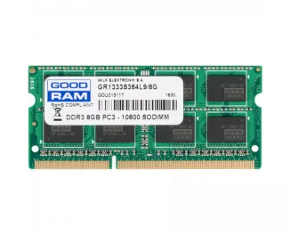 Память для ноутбука SO-DIMM DDR3 8 Gb (1333 MHz) GOODRAM (GR1333S364L9/8G)