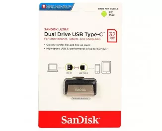 Флешка USB Type-C 32Gb SanDisk Ultra Dual Silver (SDDDC2-032G-G46)