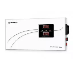 Стабілізатор напруги REAL-EL STAB SLIM-500 White (EL122400006)