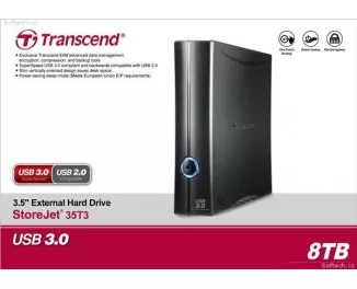Зовнішній жорсткий диск 8TB Transcend StoreJet 35T3 (TS8TSJ35T3)