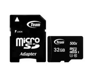 Карта памяти microSD 32Gb Team (TUSDH32GCL10U03) + SD адаптер