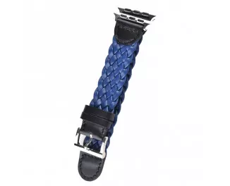 Шкіряний ремінець для Apple Watch 38/40 mm Weave Buckle /Blue