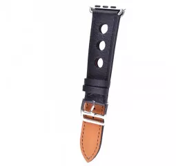 Кожаный ремешок для Apple Watch 38/40 mm Leather Classic Perfo /Black