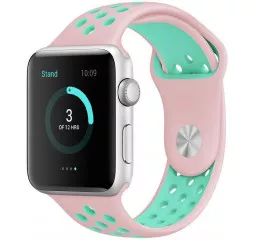 Силиконовый ремешок для Apple Watch 44/45/46 mm Sport Nike+ /Vintage Rose&Turquoise