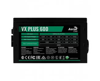 Блок питания 600W AeroCool VX 600 PLUS