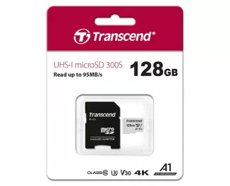 Карта памяти microSD 128Gb Transcend UHS-I 300S (TS128GUSD300S-A) + SD адаптер