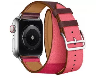 Шкіряний ремінець для Apple Watch 38/40 mm COTEetCI W36 Long Fashion /Bordeaux, Rose Extreme with Rose Azalee (WH5261-40-BRR)