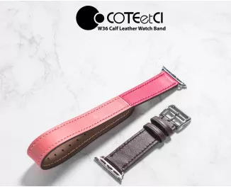 Кожаный ремешок для Apple Watch 38/40 mm COTEetCI W36 Long Fashion /Bordeaux, Rose Extreme with Rose Azalee (WH5261-40-BRR)