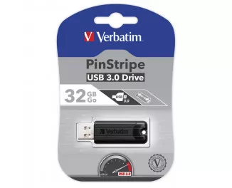 Флешка USB 3.0 32Gb Verbatim PinStripe Black (49317)