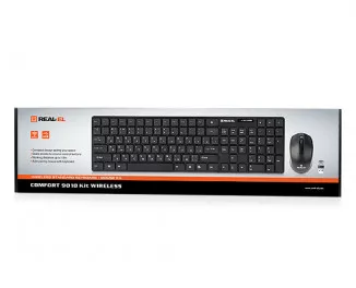 Клавиатура и мышь беспроводная REAL-EL Comfort 9010 Kit Wireless Black