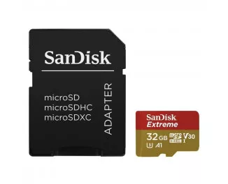 Карта памяти microSD 32Gb SanDisk Extreme V30 A1 UHS-I U3 4K (SDSQXAF-032G-GN6MA)